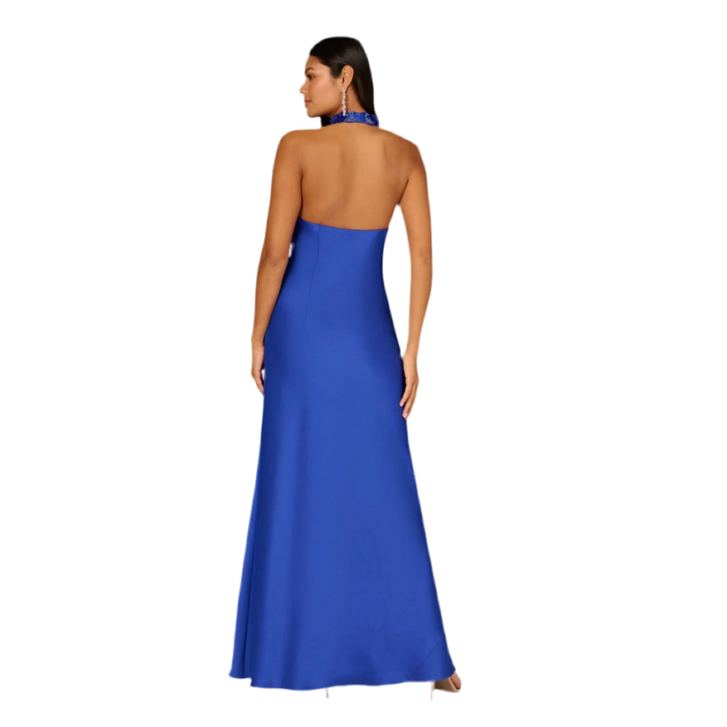 AIDAN MATTOX | EMBELLISHED HALTER GOWN